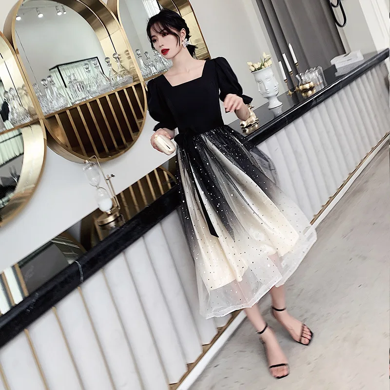 Элегантное женское вечернее платье, изысканное, Qipao, блестящее, Cheongsam, тонкое, макси платье, облегающее, с квадратным вырезом, Сетчатое платье