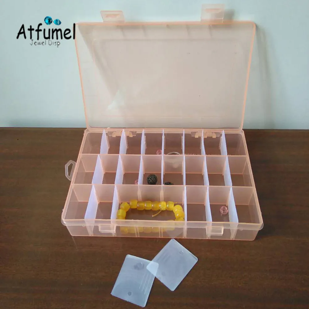 Plastic case storage with 24 slots for storage