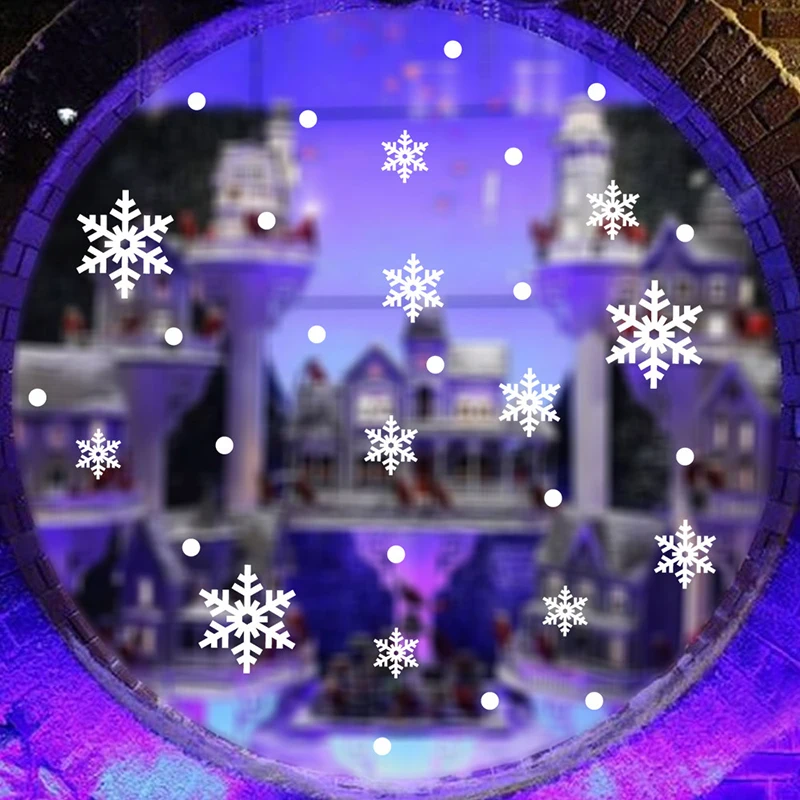

2 pcs/ 1 set Christmas Snowflake Window Sticker Winter Wall Stickers Kids Room Christmas Decorations for Home New Year Stickers