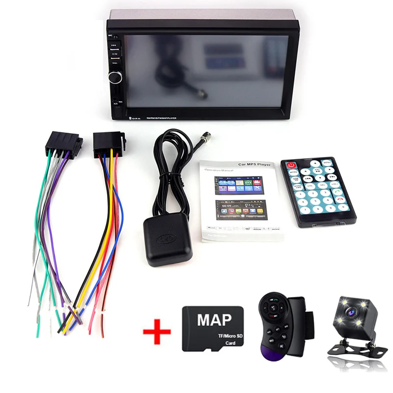 General 2 DIN Авторадио Bluetooth Автомагнитола стерео MP5 плеер Авто Multimidia gps навигация USB SD плеер Aux камера заднего вида - Цвет: map control camera