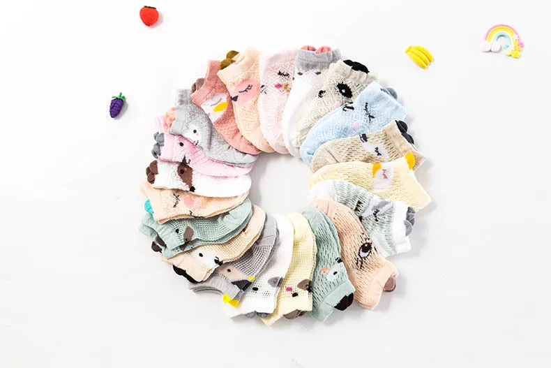 19 New Style Summer Thin Section Mesh Baby Socks Cartoon Breathable Infant No-show Socks Short Relent Cotton CHILDREN'S Socks