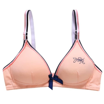 

New Cotton Teenage Girl Lightly Padded Cups Underwear Bow Students Bra Wire Free Training 12-16 Year