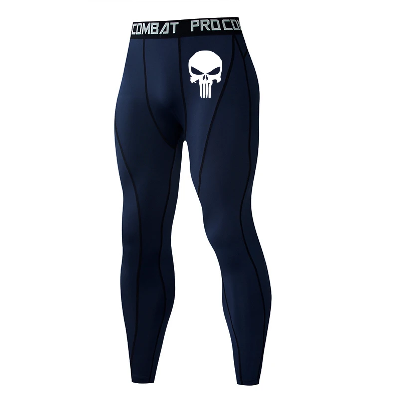 New Thermal Pants Skull print Spandex tights Fitness leggings Compressed MMA tactical trousers Base Jogging clothing men Brand