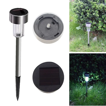 

10pcs Courtyard Home Decor Outdoor Waterproof Garden Low Power Yard Landscape Solar Powered Stainless Steel LED Lawn Light Patio