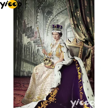 

5D DIY Diamond Embroidery Full Square Diamond Painting Cross Stitch Queen of England Pictures Of Rhinestones Mosaic Decor AX0187