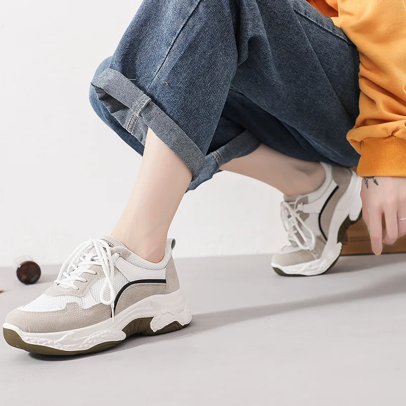 ladies chunky black trainers