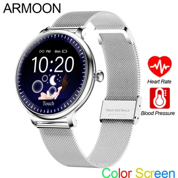 

ARMOON NY12 Round Smart Watch Women Girl Lady Fashion Bracelet Fitness Tracker Heart Rate Sleep Smart Clock Sport Smartwatch