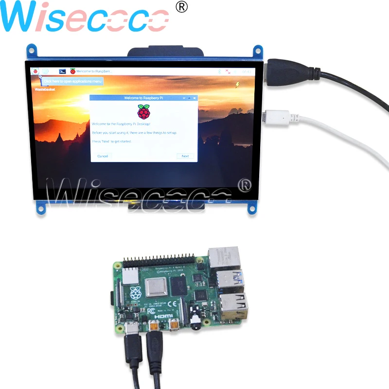 7-дюймовый ЖК-модуль Raspberry Pi 1024*600 (пикселей) с емкостной сенсорной панелью для 4 3B +