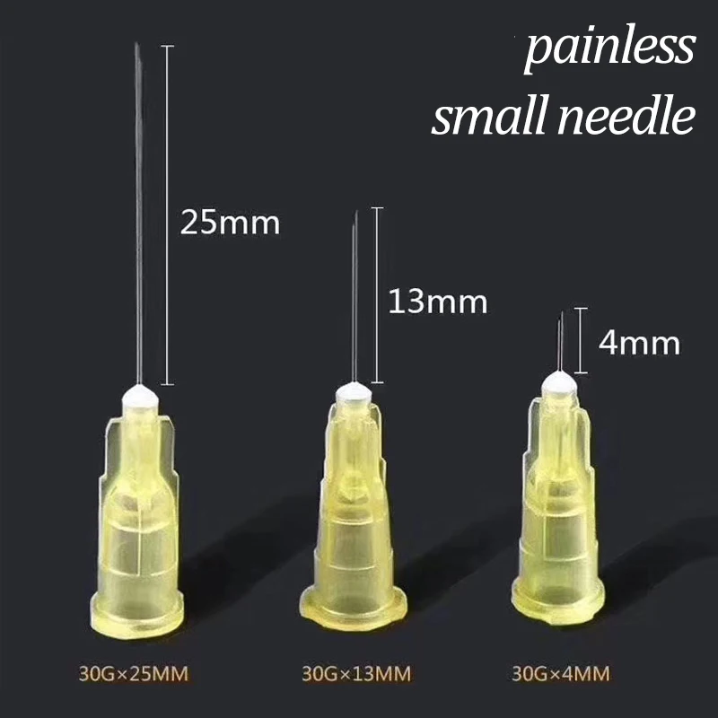 painless small needle 13mm 4mm 25mm disposable 30G medical micro-plastic injection cosmetic sterile needle surgical tool zhongyan taihe 500 pcs acupuncture needle with tube all size acupuncture disposable sterile beauty 1 box massage sterilze needle