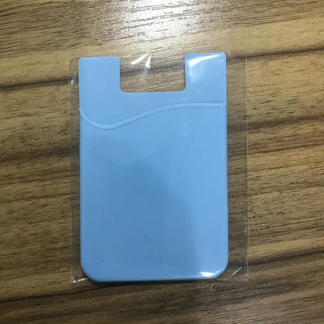 Light Blue Визитная силиконовая наклейка для телефона, задняя крышка для сотового телефона, держатель для кредитных карт, кошелек, карман для ID карты, клейкая наклейка, тонкий Чехол - Цвет: Light Blue