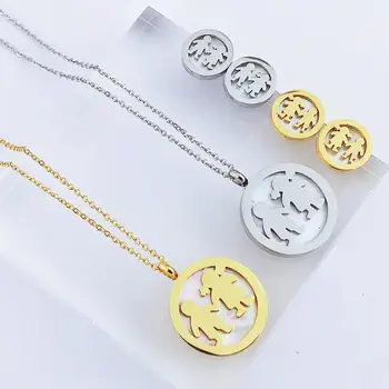 

Simple Stainless Steel Necklace Mother and daughter Pendant charm necklace fashion Men and women Mother's Day jewelry gift