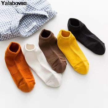 

5Pair Men Thick Line Socks Winter Cotton Invisible Shallow Mouth Breathable deodorization Socks 5Colors Men's short boat socks
