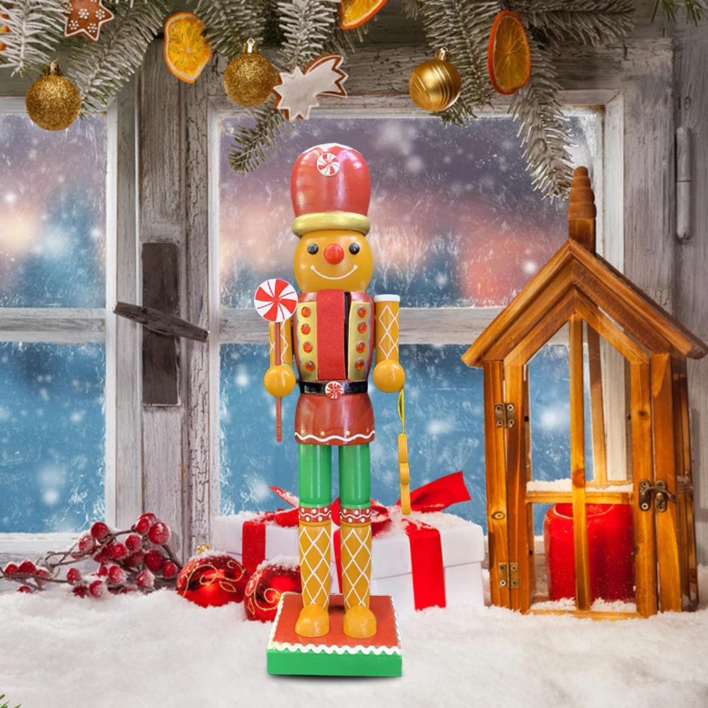 35cm Christmas Nutcracker Doll Wooden Cartoon Walnut Puppet Christmas Tree Decoration Accessories for Home Holiday Party #CW 35cm Christmas Nutcracker Doll Wooden Cartoon Walnut Puppet Christmas Tree Decoration Accessories for Home Holiday Party #CW