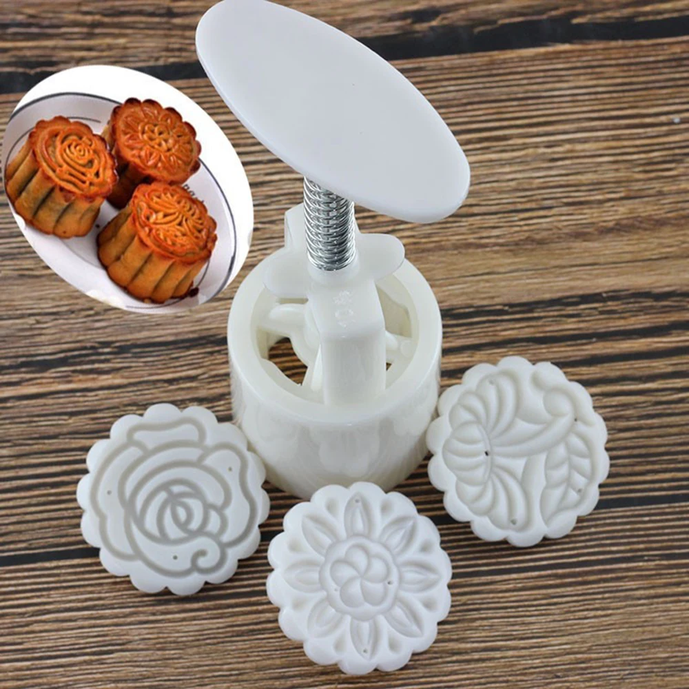 16 шт./компл. цветок Лунный пряник пресс-форм DIY ручной Давление Fondant(сахарная) для лунных пряников печенья прессформы праздника середины осени выпечки инструменты