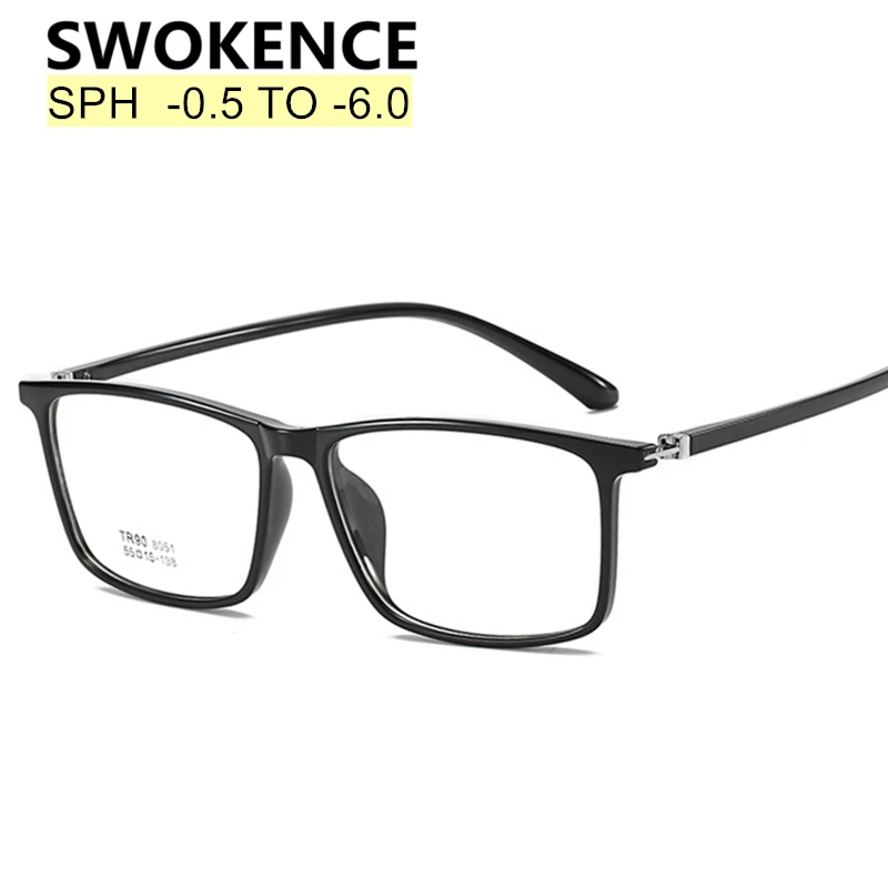 Очки для близорукости SWOKENCE SPH-0 5 до-6 TR90 Брендовые очки женщин и мужчин расширенные