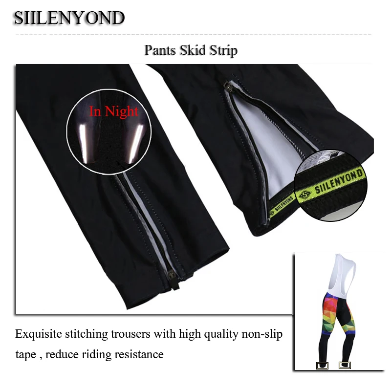 Siilenyond велошорты зима Coolmax с 3D гелевой подкладкой для мужчин MTB велосипед плотные сохраняющие тепло тепловые велосипедные брюки
