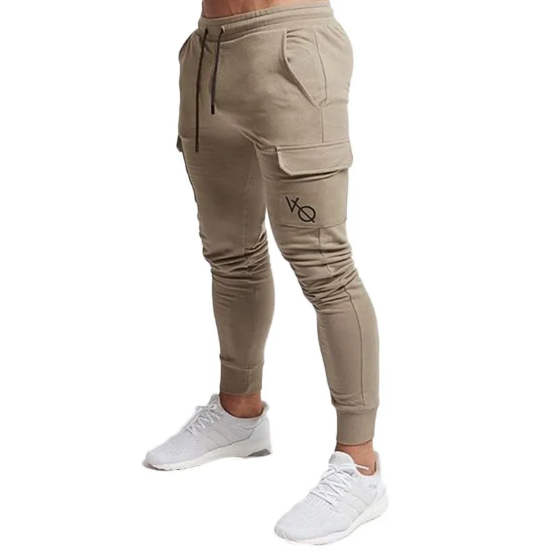 Новые стильные эластичные мужские спортивные брюки с большим карманом для бега, фитнеса, баскетбола, мужские облегающие брюки