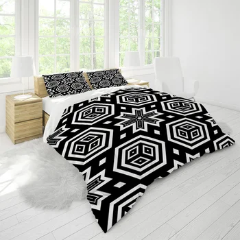 

Designer Bedding Duvet Cover Sets Geometric Black and White Comforter King Queen Home Luxury Twin Custom Full Size Quality Print