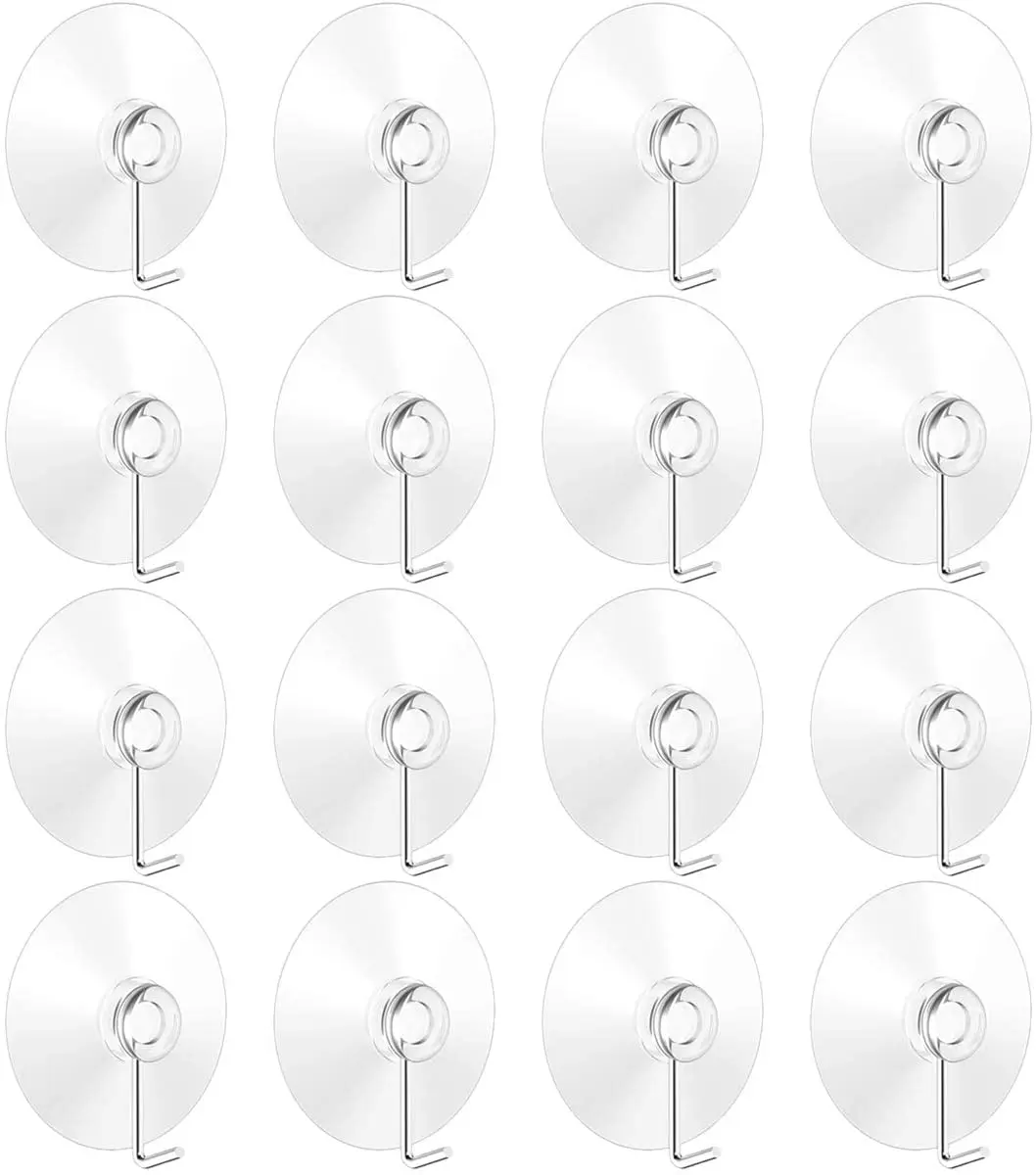 5pcs Bathroom Kitchen Glass Clear Suction Cup Hook Wall Hangers UK 