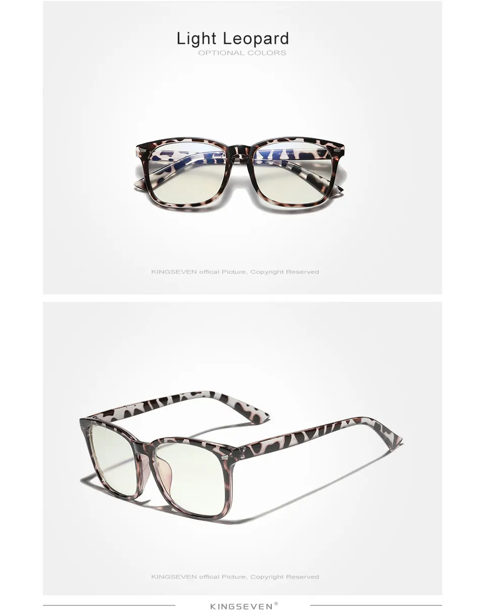 2021 KINGSEVEN Blue Light Blocking Glasses Square Eyeglasses Anti Blue Ray Computer Game Glasses Frame Thanksgiving Activity