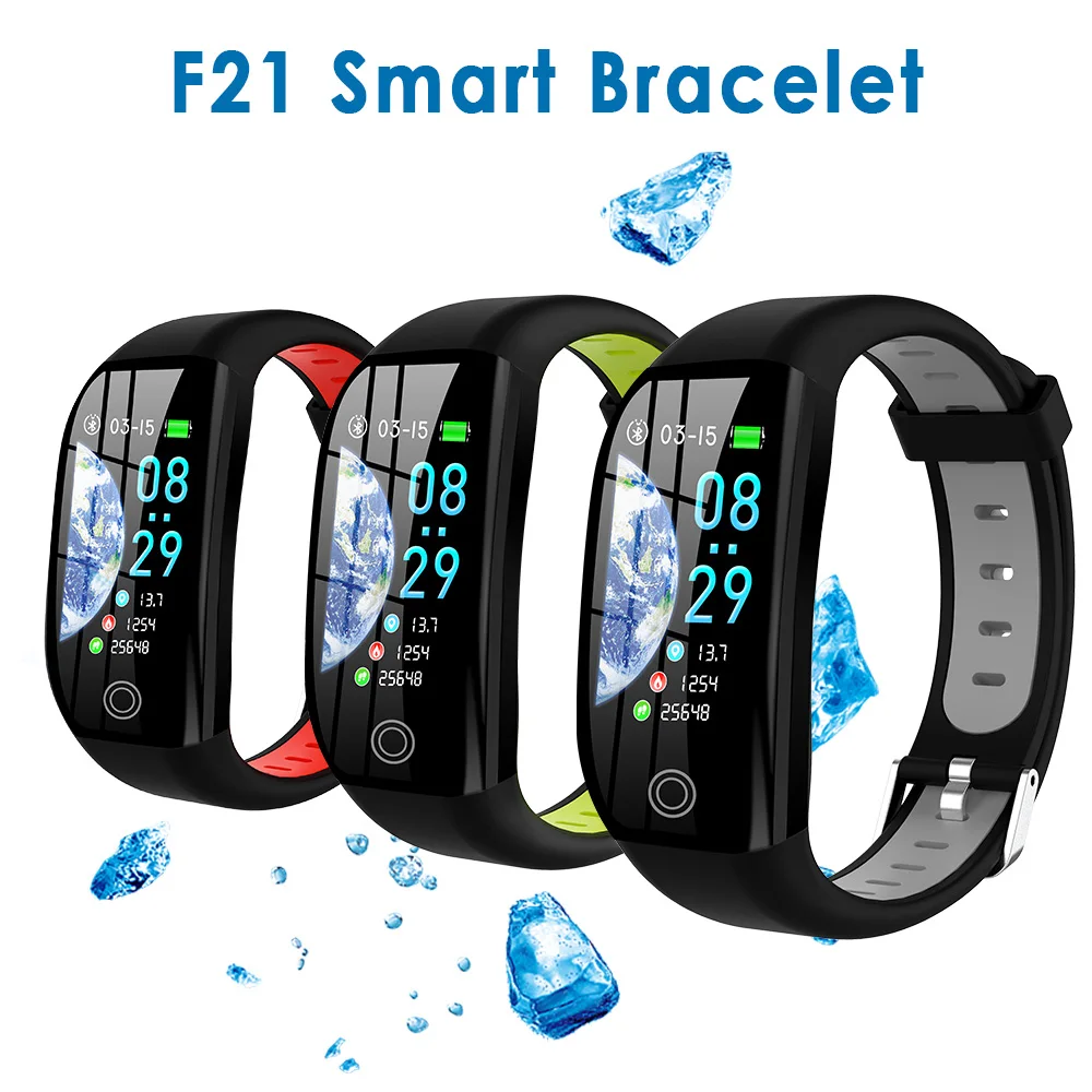 

F21 Color Screen Intelligent Sport Heart Rate Blood Pressure Waterproof Health Monitoring Step Bluetooth Smart Reminder Bracelet