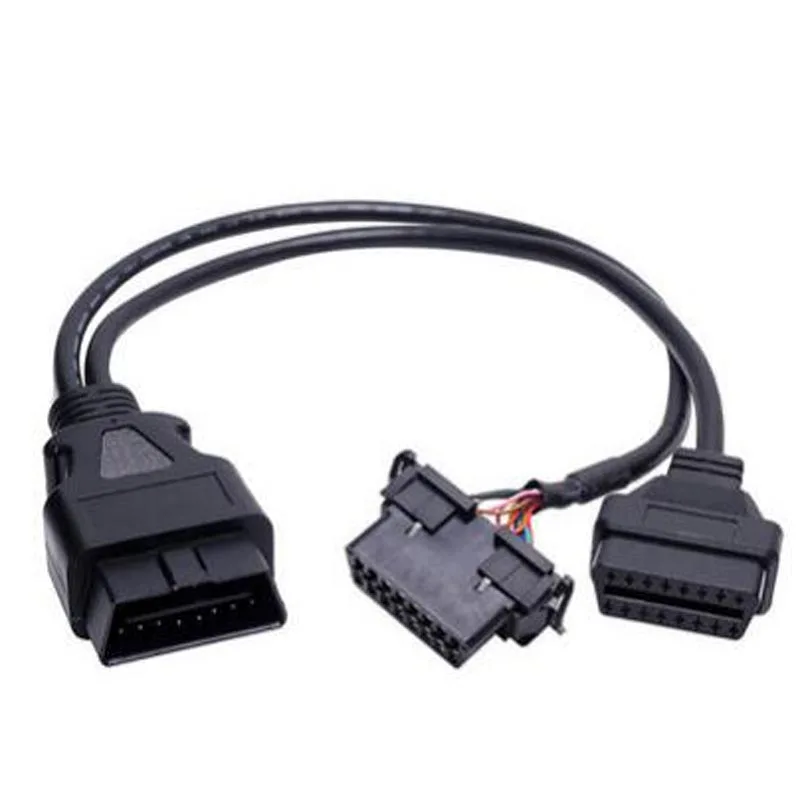 50 см 16 Pin OBD OBD2 OBDII сплиттер удлинитель Y КАБЕЛЬ J1962 штекер к двойной J1962 женский оснастки в универсальный кронштейн подходит