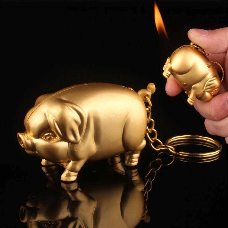 Creative Novelty Little Piggy Lighters Pig Refillable Butane Gas Cigarette  Lighter Straight flame Fire Best Gift For Smokers|Cigarette Accessories| -  AliExpress