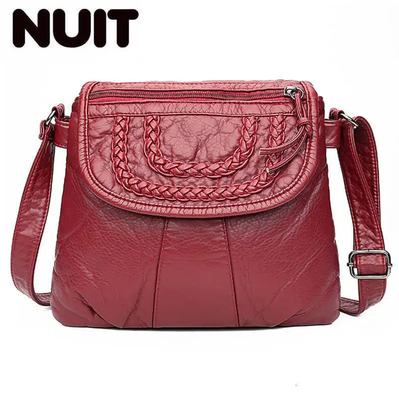 

Soft Washed Artificial Leather Luxury Ladies Messenger Bag Small Lady Shoulder Messenger Bag Female Cute Handbag 5 Colors