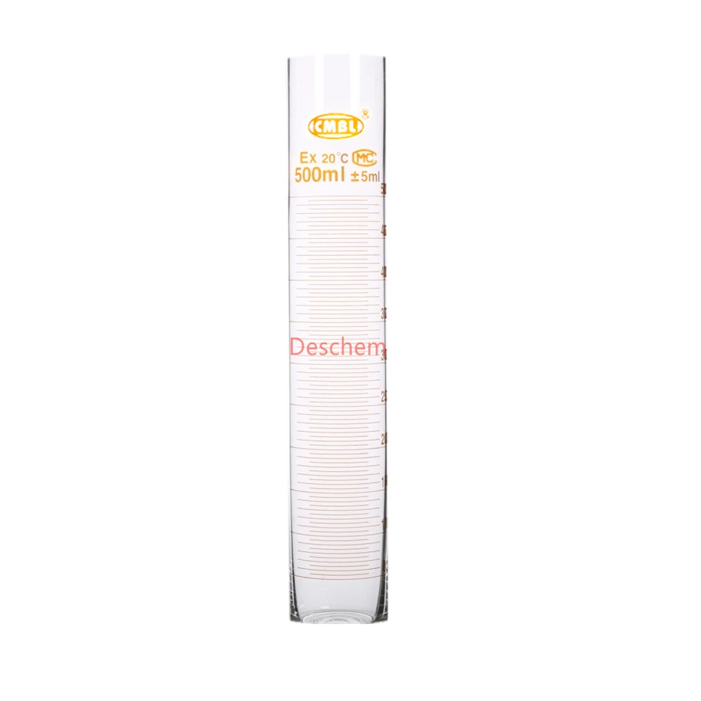 500ml Glass Measuring Cylinder W/Graduation & Spout Mouth Lab Chemistry Glassware