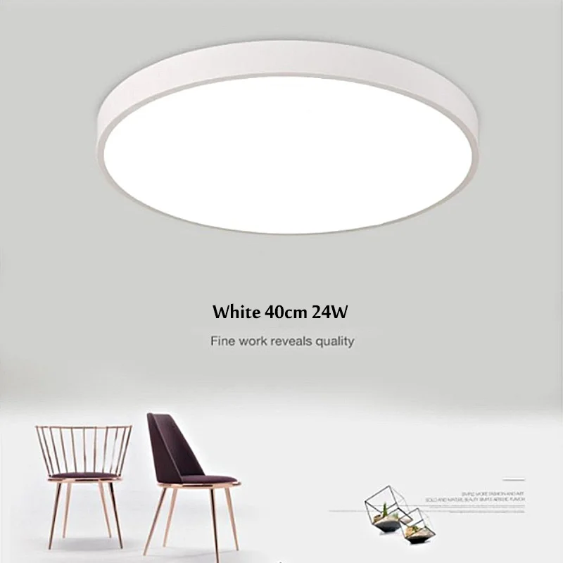 white 40cm 24W Smuxi 23/30/40/50 см светодиодный Гостиная Спальня исследование подвесной светильник 3 цвета ультра тонкий супер яркий дома - Цвет корпуса: white 40cm 24W