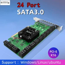 Chi a Mining Riser 24 Port SATA PCI Express X16 Controller SATA PCI-E Adapter PCIE SATA Add On Card PCIE to SATA3 Expansion Card