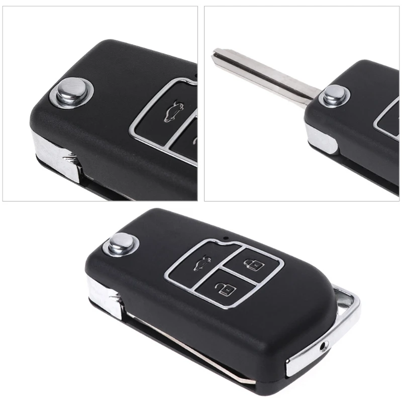 

Hot 1 Pc 3 Buttons Auto Car Flip Folding Key Shell Case Car Protective Cover For Toyota Camry Corolla Reiz RAV4 Crown YHQ