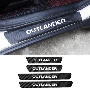 

For Mitsubishi Outlander 1 2 3 XL Lancer 9 10 X EX ASX Pajero 2 3 4 Sport Eclipse PU Leather Car Door Sill Stickers Accessories