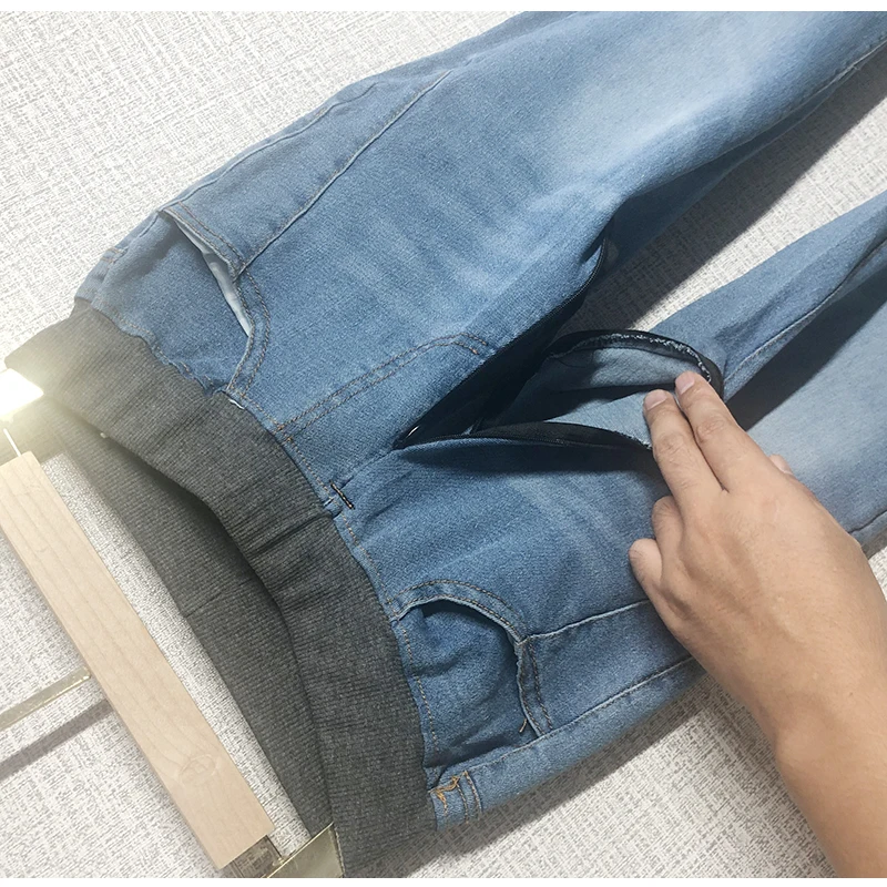 Outdoor Sex Jeans Pants Women High Waist Skinny Denim Trousers Female Sexy Leggings Open Croch Zippers Broek Clothing Plus Size