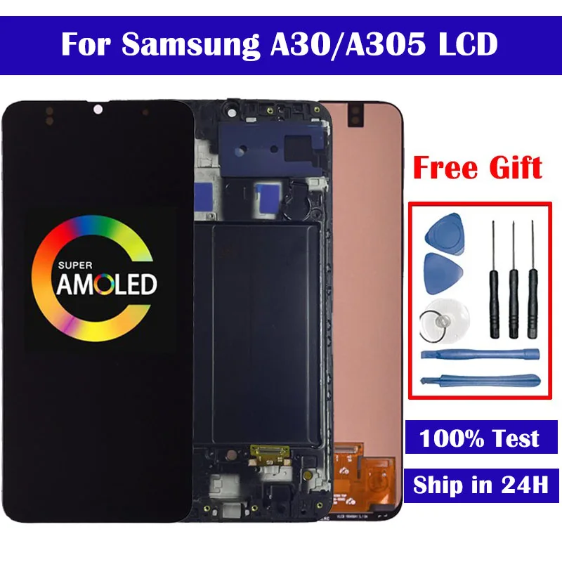 ЖК-дисплей для SAMSUNG GALAXY A30 LCD A305DS A305FN A305G A305GN A305YN с сенсорным экраном дигитайзер в