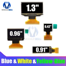 OLED дисплей lcd 0,42 0,91 0,96 дюймов синий белый ЖК-экран модуль OLED модуль 1,3 ''0,42'' 0,91 ''0,96'' 1,3 ''для Arduino