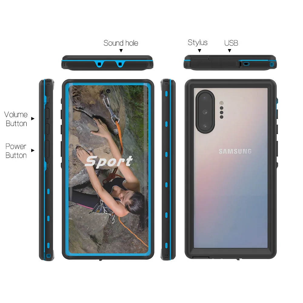 Чехол Lamorniea для samsung Note 10 Plus 5G Водонепроницаемый Чехол Защита от воды 360 полная защита чехол для samsung Note 10 5G 10 Plus 5G