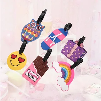 

PVC Soft Cartoon Cute Letter Animals Luggage Tag Luggage Tag Creative Personality Consignment Name Address Holder Boarding Pass