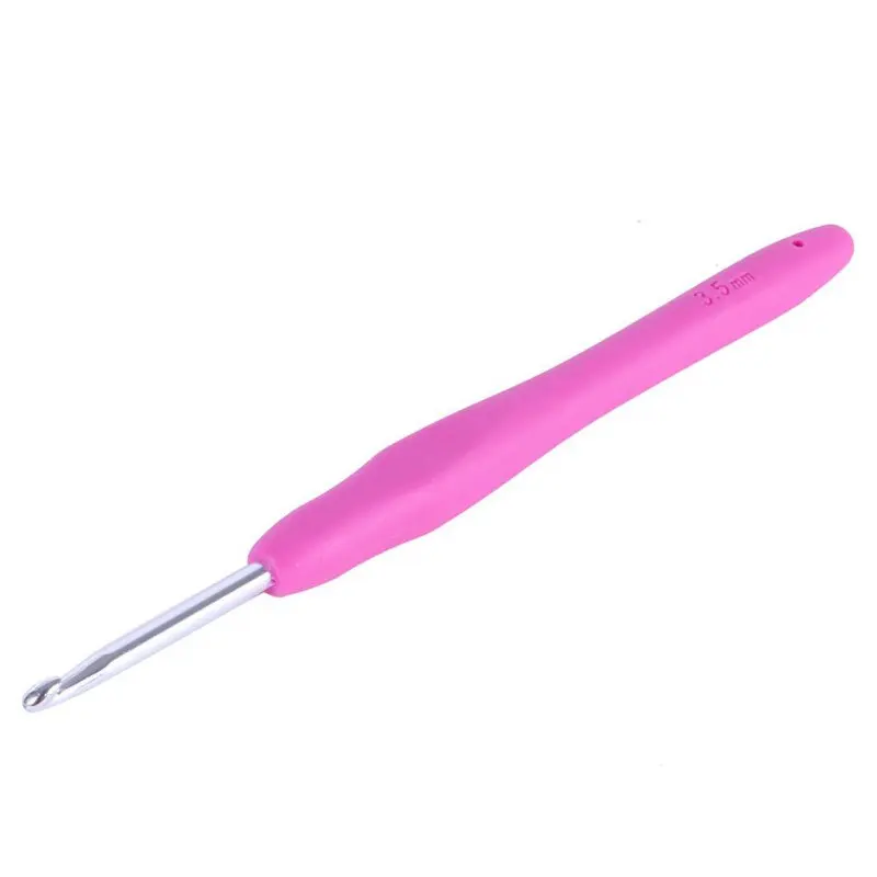 9Pcs DIY Crafts Tools Soft Rubber handle Aluminum Hook Crochet hooks Template Kit TPR Knitting Needles For Loom Tool