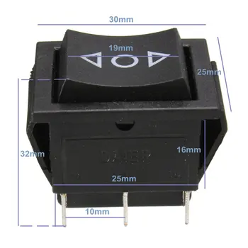 

AC 250V/10A 125V/15A 6-Pin DPDT Power Window Momentary Rocker Switch 12 V