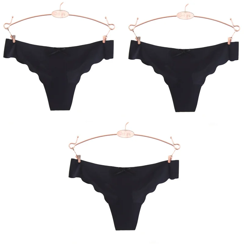 1 3pcs/lot Seamless Ladies Thong Low Waist Women Sexy G String Solid Underwear Panties Wholesale Lots Bulk 20 - Цвет: 1