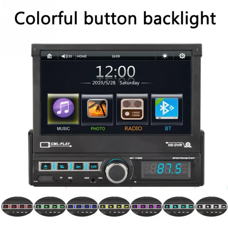 

1 DIN Single 7inch Touch Screen Hands Free Car MP5 Player Bluetooth Radio with Parking Camera 1080P Car MP5 Player for Android
