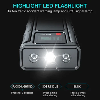 

ALLOMN Portable Car Emergency Start Power Supply Black Portable Automatic Multi-Function Charger Battery Jump Starter 12v Car
