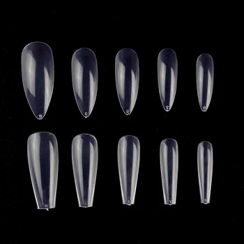 

50pcs Long Stiletto Nails +50pcsLong Ballerina Nails Coffin Nails False Nail Art Tips