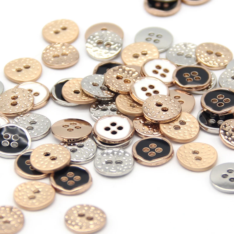 2 /4 agujeros, 10mm, camisa pequeña, blusa, botones de Metal dorado ...