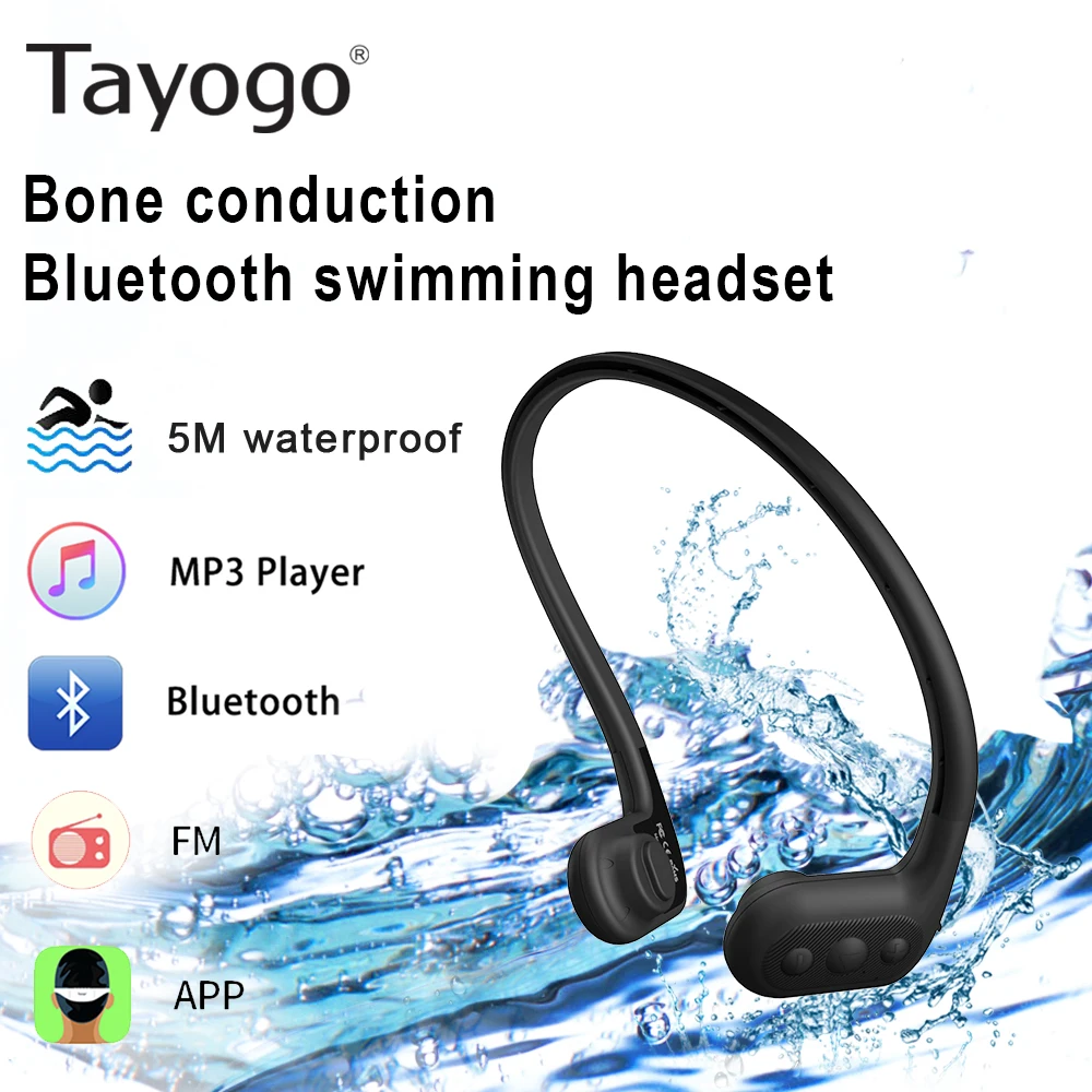 Tayogo наушники для плавания с костной проводимостью Mp3 плеер с FM Bluetooth приложение шагомер IPX8 водонепроницаемый 8 Гб музыкальный плеер для спорта