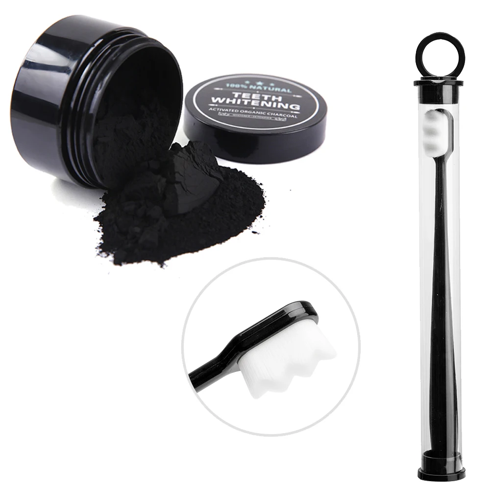 2 шт. ультратонкая зубная щетка с активированным углем для взрослых и