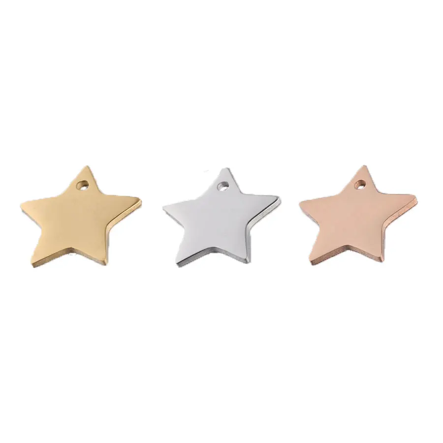 

20Pcs/Lot 15.5*16mm Mirror Polish Star Charms Stainless Steel Charms For DIY Making Necklace Bracelets KeyChain Jewelry Finding