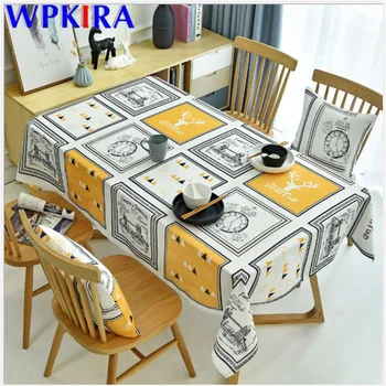 

Nordic Style Home Tablecloth Rectangle Waterproof Printed Dining Table Cover Cloth Coffee Tea Tablemat Decora Vintage ZB-TC025