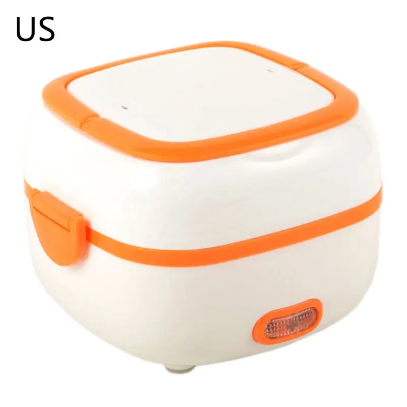 US plug Orange Многофункциональный Электрический Ланч-бокс Мини рисоварка подогреватель пищи Пароварка приготовления A6HB - Цвет: US plug Orange